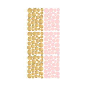 Muursticker met roze en gouden dots van Pöm