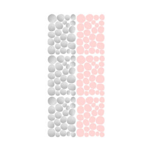 Muursticker met roze en zilveren dots van Pöm