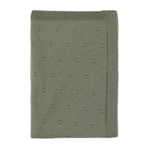 trixie knitted blanket olive 2