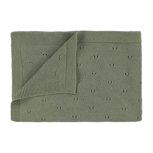 trixie knitted blanket olive