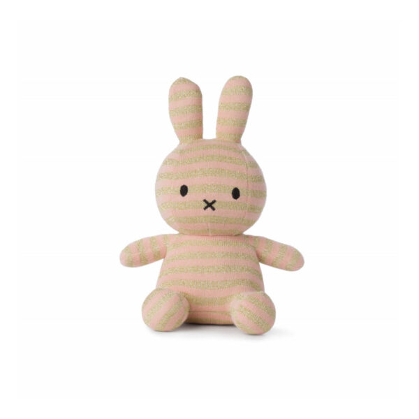 Nijntje Miffy Organic Cotton Sparkle stripe pink 23 cm