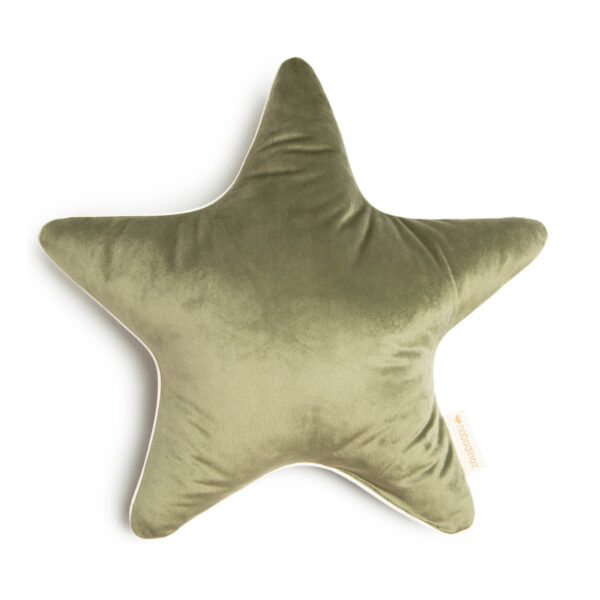 Nobodinoz Kussen Aristote Star Velvet Olive Green