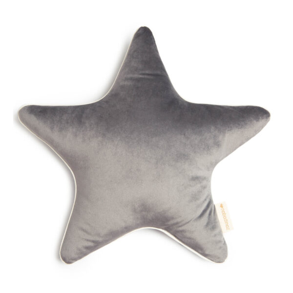 Nobodinoz Kussen Aristote Star Velvet Slate Grey