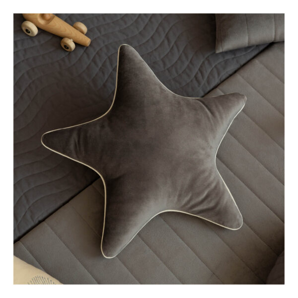 Nobodinoz Kussen Aristote Star Velvet Slate Grey - Afbeelding 3