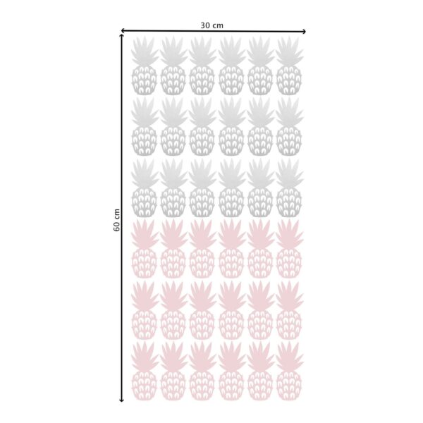 Pöm le Bonhomme Muursticker Ananas Roze/Zilver