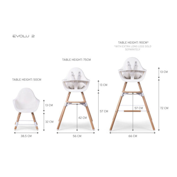 Childhome Eetstoel Evolu 2 - wit - Afbeelding 3