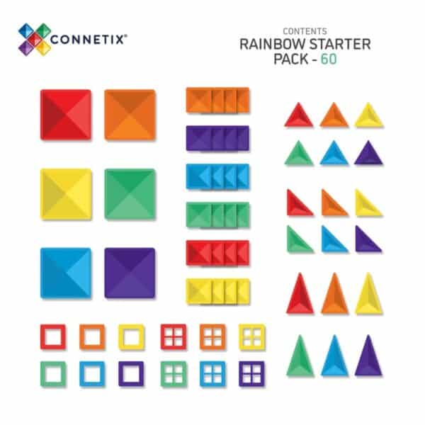 Connetix - Rainbow starter pack 60 stuks - Afbeelding 2