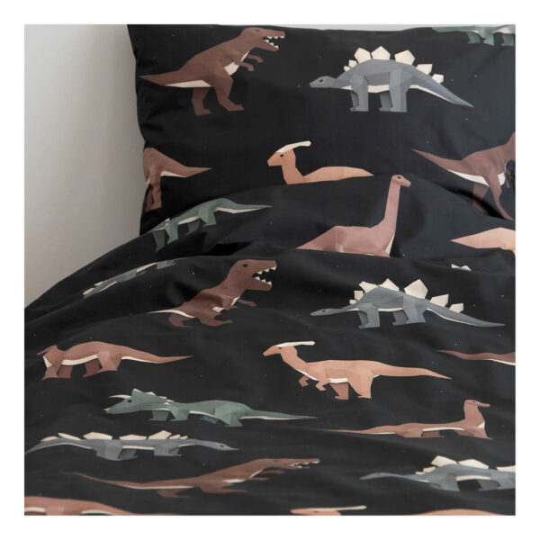 Studio Ditte Dekbedovertrek dinosaurus donker 140 x 220 cm - Afbeelding 2