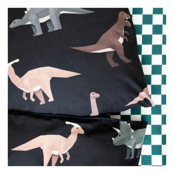 Studio Ditte Dekbedovertrek dinosaurus donker 140 x 220 cm - Afbeelding 3