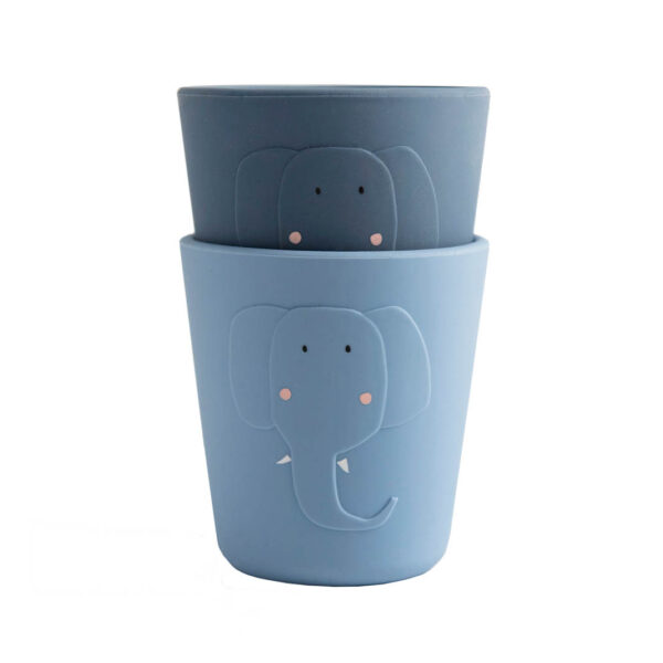 Trixie siliconen beker Mrs Elephant - 2 pack