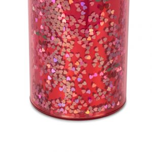 detailfoto van de roze glitter drinkfles van Konges Slojd op een witte achtergrond