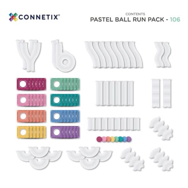 Connetix - Pastel Ball run 106 stuks - Afbeelding 6