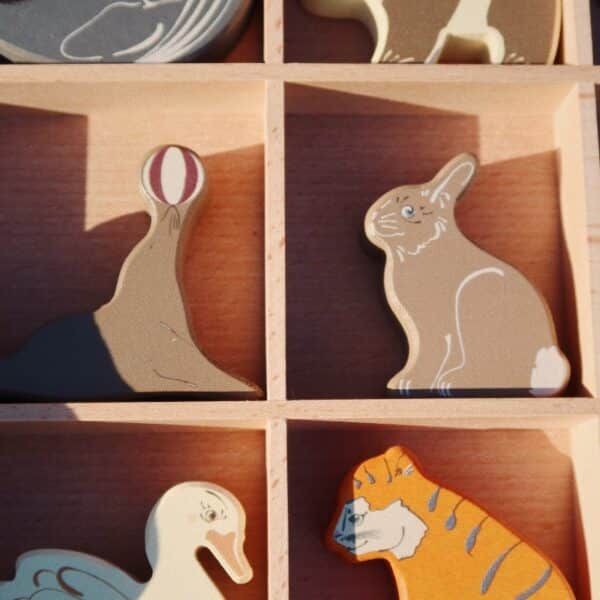 Konges Slojd houten mini dieren - 9 stuks - Afbeelding 5